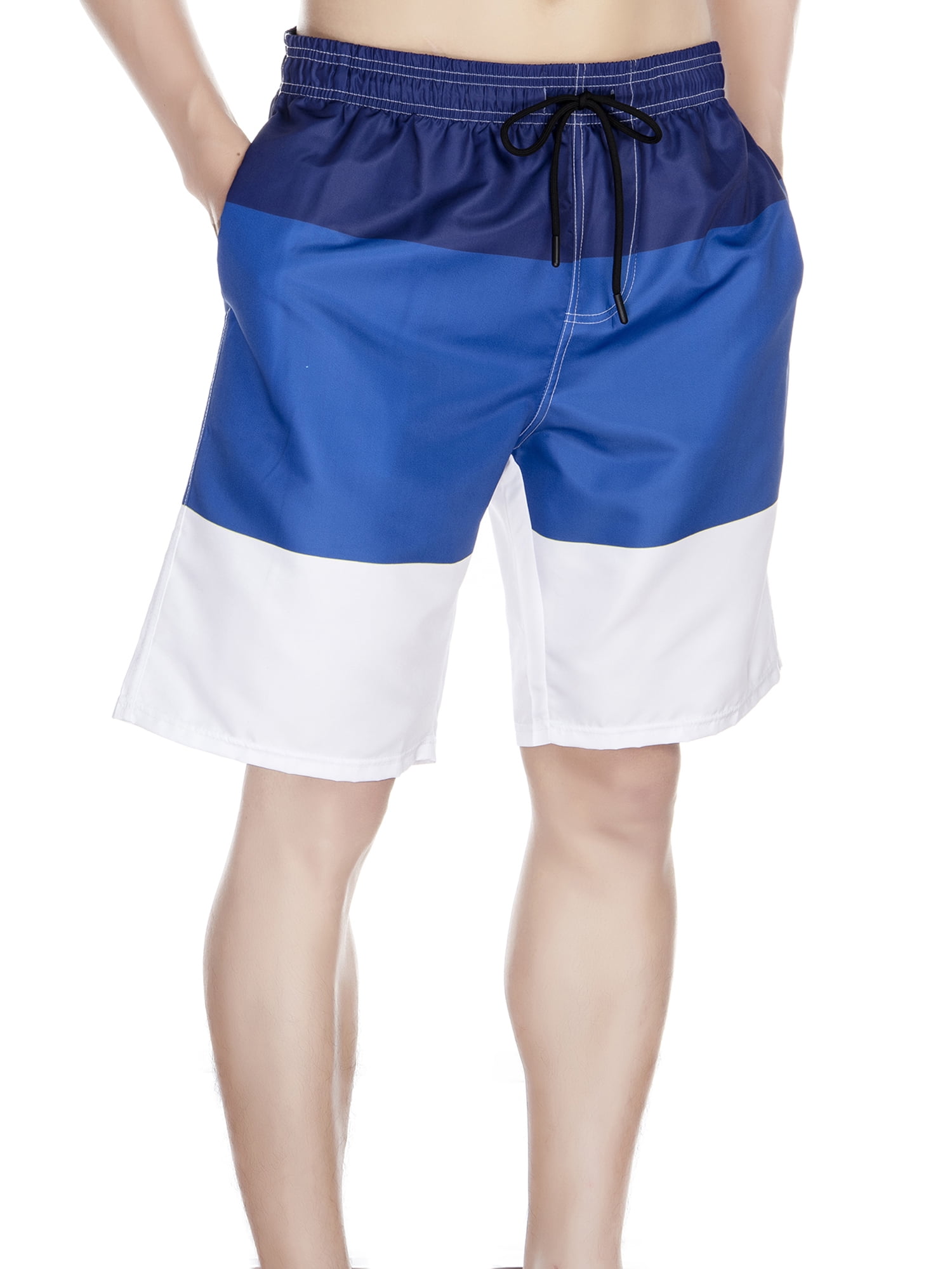 LELINTA Mens Swim Trunks QuickDry Swimsuit Colorblock Swim Trunks