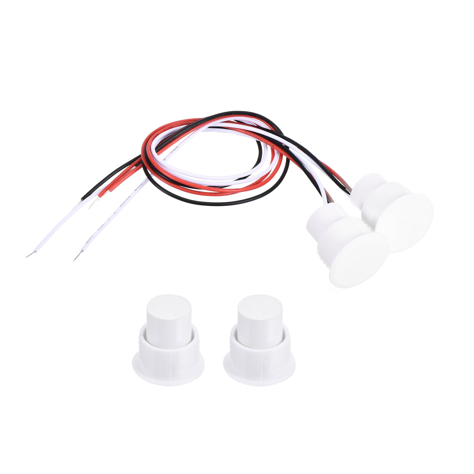 2 Capteurs Magnétiques De Porte RC-36 NC - Couleur Marron, Fil 26cm, Pour Alarme - Neufs