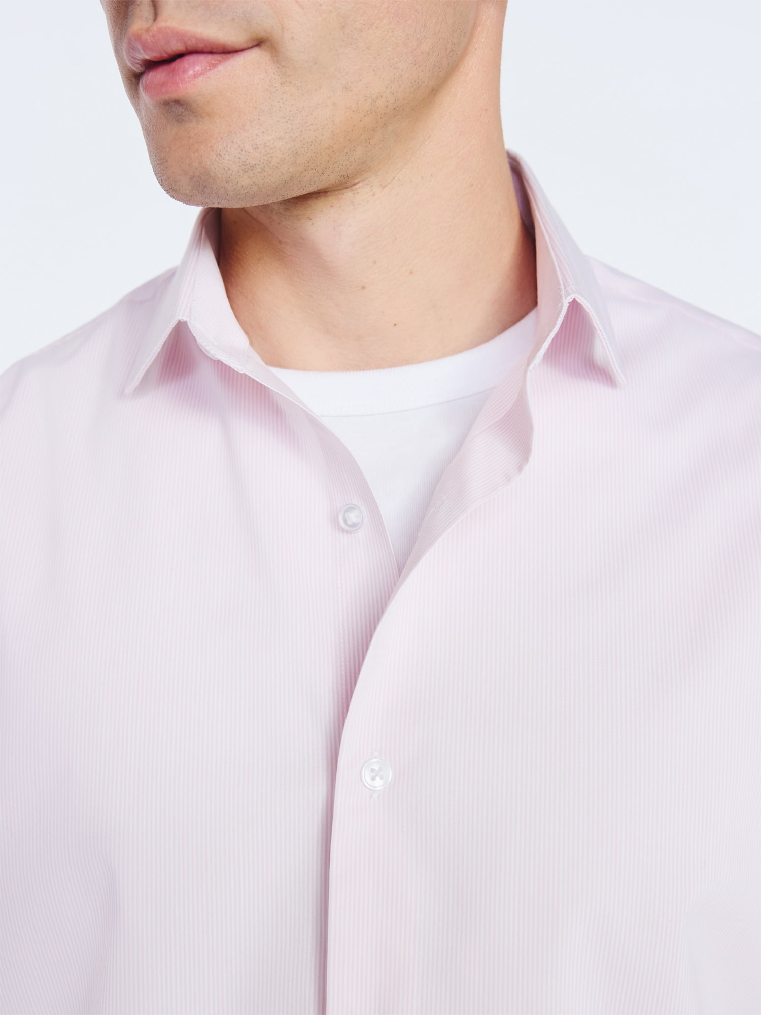 Free Assembly Men's Slim Fit Dress Shirt with Long Sleeves, Sizes 14/32 - 17/34