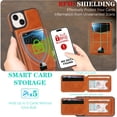 thumbnail image 6 of Compatible with Magsafe 2 in 1 Detachable for iPhone 15 Wallet Case with Card Holder Women Men, Magnetic PU Leather RFID Blocking Flip Kickstand Credit Slots,for iPhone 15, Lightbrown, 6 of 11