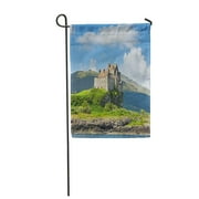 LADDKE View on Duart Castle During Summertime in The Hebrides Westcoast of Scotland Garden Flag Decorative Flag House Banner 12x18 inch