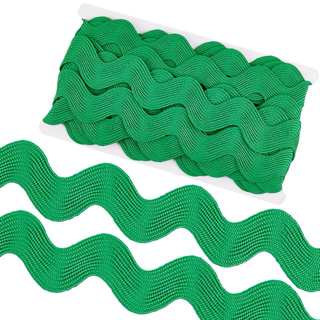 Cinta de poliéster verde Ric Rac Trim GORGECRAFT de 9 m x 4 cm