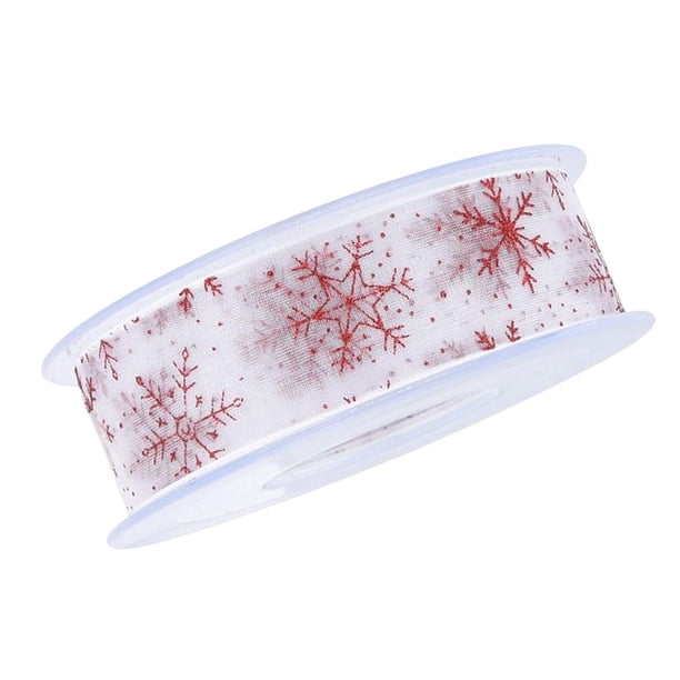 Cinta de copo de nieve de 22 yardas, para envolver regalos navideños, manualidades para decorar el hogar Rojo
