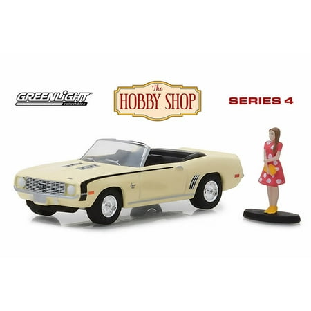 - 1969 Chevy Camaro SS Convertible, Cream - Greenlight 97040B/48 - 1/64 Scale Diecast Model Toy Car