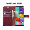 thumbnail image 2 of Galaxy A51 5G Case, Njjex Galaxy A51 5G Cases [3 Card Slot] [Kickstand] [Gift Box] Leather Folio Flip Wallet Case [RFID Blocking] for Samsung Galaxy A51 5G Version 2020 6.5"- Red, 2 of 10