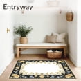 thumbnail image 3 of ODIKA 6'x9' Machine Washable Non-Slip Area Rug, Extra Large Welcome with Floral Motifs for Front Door High Traffic Rug, Blue, 72378, 3 of 7