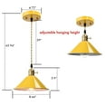 thumbnail image 6 of Claxy 9" Gold Pendant Light with Yellow Cone Metal Shade, 6 of 6