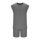thumbnail image 4 of Mens Casual Pantalones de Moda Sólido sin Mangas Blusa sin Capucha Y Pantalones Traje Conjunto, Poliéster, 4 of 6