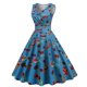 thumbnail image 2 of WILLBEST Vestidos con Curvas para Mujer Vestido Vintage con Cuello En V y Estampado Sexy sin Mangas para Cena Formal Grande, 2 of 3