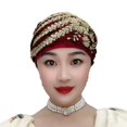 thumbnail image 2 of Turbante Skymirror para mujer, gorro con lentejuelas, bordado a juego, ligero, para cubrir el cabello, gorro para mujer, gorro de uso diario, 2 of 8