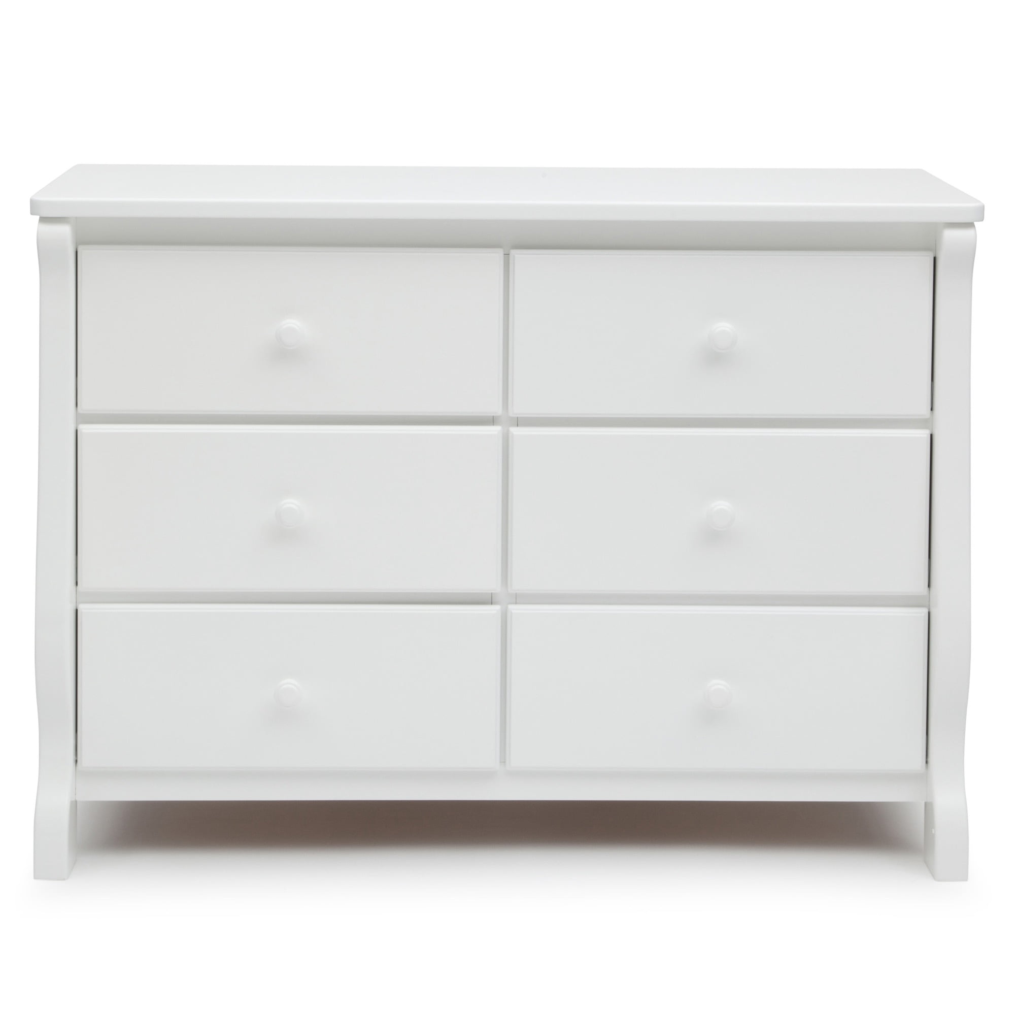 Delta Children Universal 6 Drawer Dresser with Interlocking Drawers - Greenguard Gold Certified, White