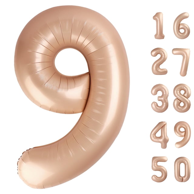 Globo Kelfuoya Número 9 Caramelo de 40" de Papel Metálico para Fiesta