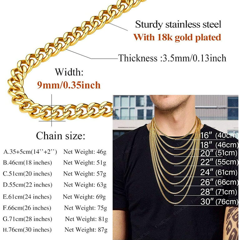 FindChic Men Curb Chain Necklace Stainless Steel Chunky Double Tight Cuban  Link Hip Hop Neck Cheap Chains for Boys,Send Gift Box