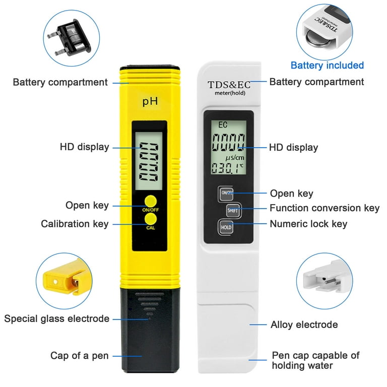 PA-1L High Accuracy 3-in-1 TDS Ec Temperature Meter Combo Water Quality  Tester Digital pH TDS Meter - China pH Meter, Pen TDS Meter