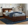 thumbnail image 3 of Wesley Twin Wood Platform Bed with Panel Footboard and Twin Trundle in Walnut, 3 of 10