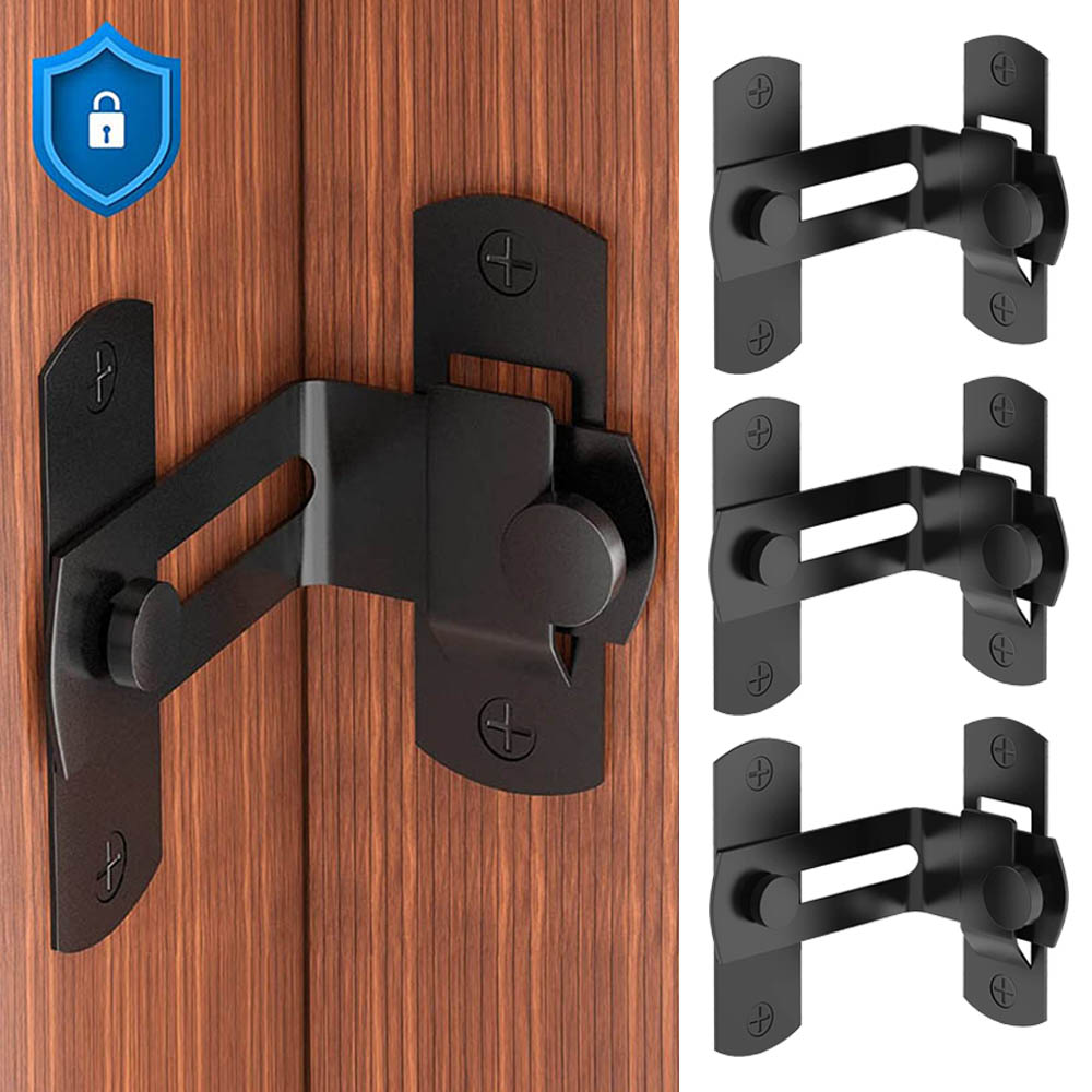 Barn Door Lock 90 Degree Stainless Steel Sliding barn Door Latch and Catches for Bathroom