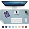 thumbnail image 1 of Table Pad, Desk Pad, 70 * 35cm Pu Leather Table Pad, Laptop Table Pad, Double-Sided (Light Blue / Silver), 1 of 4