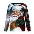 thumbnail image 3 of Babysbule Womens Christmas Tops Ladies Christmas Print Loose Long Sleeve Round Neck Pullover Top T-Shirt Top, 3 of 4
