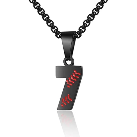 LYH Baseball Number Necklace - Stainless Steel Chain Pendant for Men Athletes 00-99 Jersey Number Gift