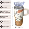 thumbnail image 3 of 20oz Coffee Mug with Lid and Straw, Bohemian Stainless Steel Insulated Tumbler, Double Wall Vacuum Travel Cup, Leakproof Thermal, 3 of 5
