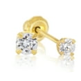 Home Ear Piercing Kit with a 24K Gold Plated 3MM CZ Long Post Earrings