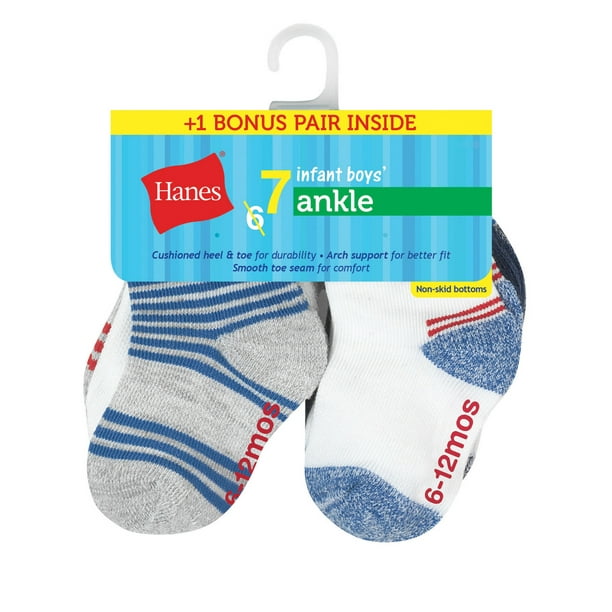 Ankle Socks, 6 + 1 Bonus Pack (Toddler Boys)