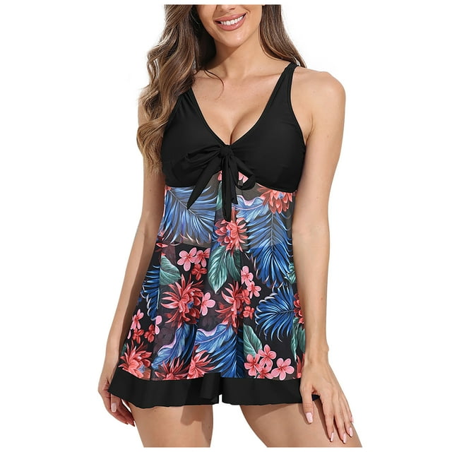 Birdeem Womens Two Pieces Sets Backless Split Swimsuit with Chest Pad Print Swimwear