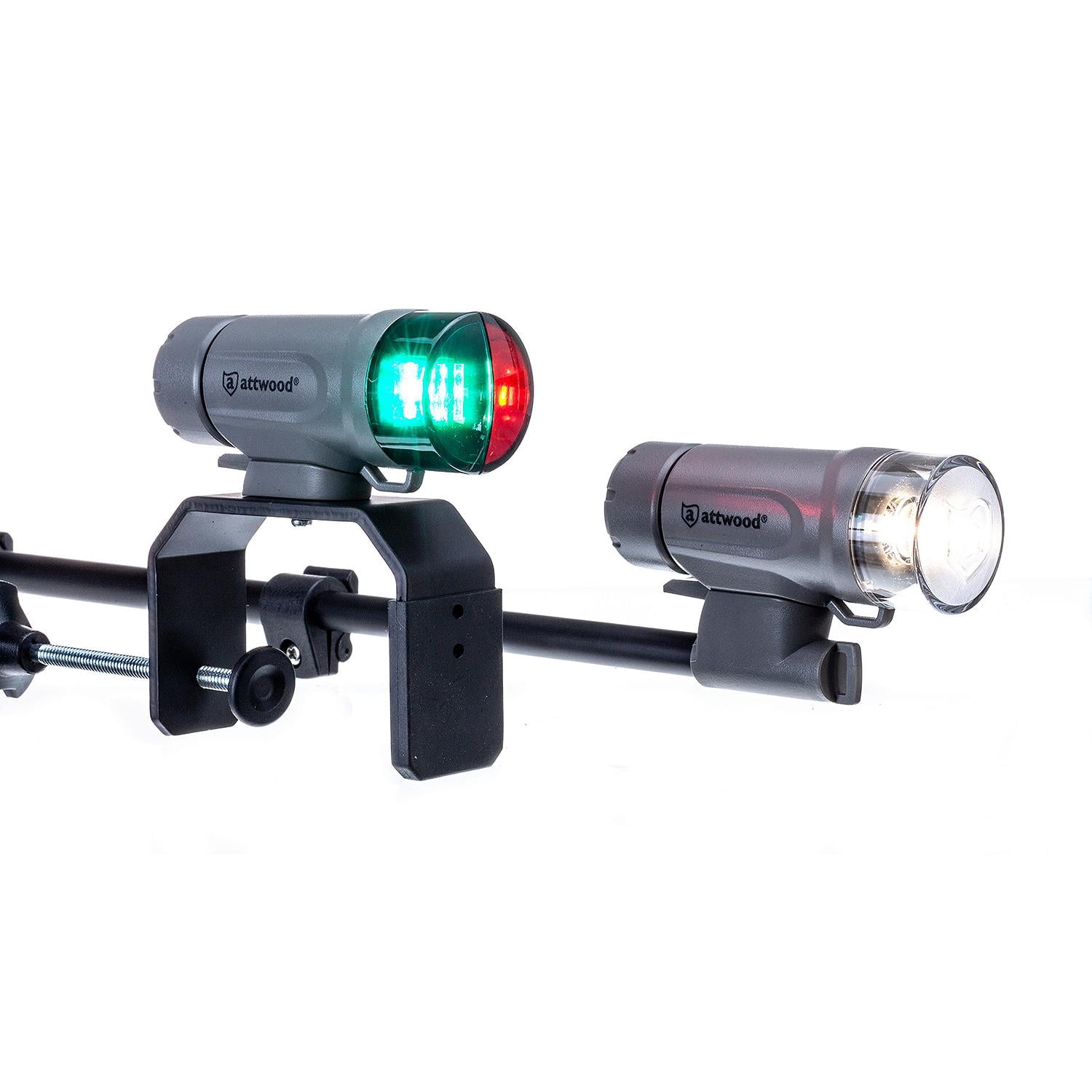 Attwood Gray Portable LED Navigation Light Kit with Telescoping C-Clamp Mount
