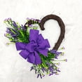 thumbnail image 3 of Heart-Shaped Hand-Woven Artificial Flower Wreath, Decorative Door Hanging Wreath with Lifelike Blooms, Durable Faux Floral Design for Home & Events, Adds Romantic Charm to Entryways/Walls, 17.7in, D, 3 of 5
