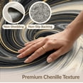 thumbnail image 6 of ODIKA Abstract Contemporary Grey Flowing Ribbons Blended Tones Crisp for Guest Room, Lounge, Apartment, Non-Slip Low Profile, 6 of 7