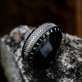 thumbnail image 1 of Anillo de acero inoxidable de estilo japonés y coreano, sencillo, de moda, con letras vikingas nórdicas vintage, nudo celta, anillo de acero de titanio, 1 of 5