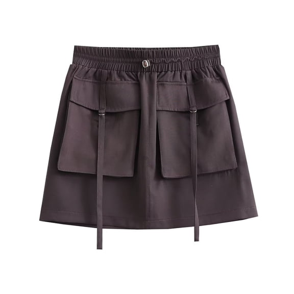 Women's Street Fashion Pocket Detail Work Skirt Cute Skirts for Side Slit Skirt plus Size Skater Skirt Leather Pencil Skirt Leopard Skirt Side Skirts Leather Mini Skirt Two Piece Skirt Set