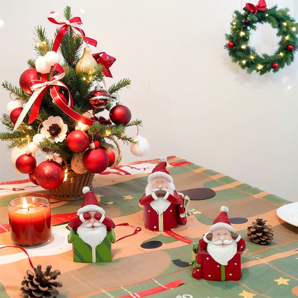 Ahorro Garantizado, Caja de regalo pequeña de Navidad de Papá Noel, artesanía de resina, muñeco, adornos de escritorio, regalo Akmoler