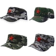 thumbnail image 2 of Gorra de camuflaje para niños y adultos, gorra de entrenamiento militar con estrella de cinco puntas y camuflaje, gorra de bebé de primavera y verano, gorra de béisbol plana para el sol, 2 of 6