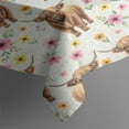 thumbnail image 3 of White Highland Cow Flower Pattern Rectangle Tablecloth 60"x84",Waterproof Polyester Rectangle Table Cloth, Wipeable Spillproof Polyester Tablecloth for Dining, Camping, Indoor and Outdoor, 3 of 5