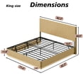 thumbnail image 4 of King Size Bed Frame with LED Lights, Modern Wooden Corrugated Curved Lines, Convex Groove Board Design, for Bedroom, No Box Spring Needed, Heavy Duty, Oak, 4 of 8