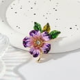 thumbnail image 4 of Soumake Women Brooch Enamel Flower Dripping Oil Anti-slip Wear-resistant Suit Coat Collar Hat Scarf Decoration Clothes Pin Prom Party Garment Jewelry, 4 of 7