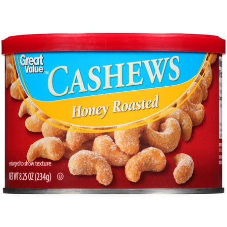 Great Value Honey Roasted Cashew Peanuts, 8.25 oz - Walmart.com