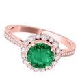 thumbnail image 3 of Aonejewelry 1.05 Ct. Ttw Diamond and Emerald Ring In 10k Rose Gold, 3 of 4