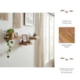 thumbnail image 5 of Rectangular Mango Wood Floating Shelf for Home Decor - Hanging Storage Organizer Shelves for Living Room, Office, and Entryway - Storage Organizer Accents for Study Room - Set of 3, 1", Brown, 5 of 11