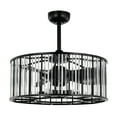 thumbnail image 5 of Warehouse of Tiffany Helena 25-inch Matte Black and Silver 6 Lights 3 Blades Lighted Ceiling Fan with Remote, 5 of 5