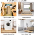 thumbnail image 6 of 2 Pieces Kitchen Rugs, Abstract Anti Fatigue Non Slip Foam Cushioned Brown Art Painting Modern Comfort Indoor Floor Mat Runner Rug Set for Laundry Office Sink Bathroom (17"x48"+17"x24"), 6 of 6