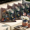 thumbnail image 4 of 2 Pack Outdoor Waterproof Throw Pillow Covers,Country Flower Vase Butterfly Decorative Square Patio Pillowcases for Chair Couch Sofa 16x16in, 4 of 9