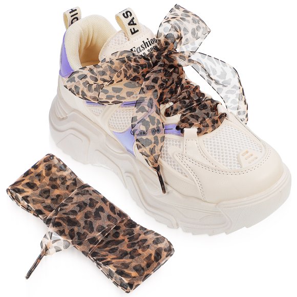 2pcs Leopard Shoe Laces Wide Shoelaces Replacement Thin Flat Shoelaces Patterned Shoelaces Shoe Decors