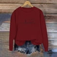 thumbnail image 3 of BLVB Chandail à Col Rond pour Femmes, Imprimé de Cœur, Manches Longues, Mignon, Coupe Ample, Léger, Hauts d'Automne, Cadeaux de la Saint-Valentin, 3 of 5