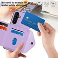 thumbnail image 6 of Allytech Galaxy S23 FE Wallet Case with Shoulder Strap, RFID Blocking Luxury PU Leather Shockproof Cards Slots Stand Anti-Scratch Magnetic Closure Phone Case for Samsung Galaxy S23 FE, Purple, 6 of 9