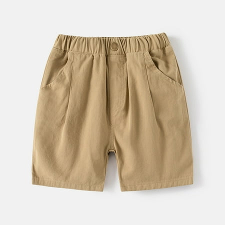 Conairie Shorts For Boys Loose Solid Color Beach Pull On Shorts Toddler Lightweight Summer Vacation Hiking Shorts With Pockets 3-4 Y