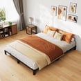 thumbnail image 1 of Heavy - duty 6 - pulgada negra queen metal marco de cama con iron slat support, 800lbs capacity, no necesita colchón base, 1 of 6