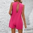 thumbnail image 3 of ABATAB Womens Tank Tops Rompers Sleeveless Crewneck Jumpsuit Loose Open Back Overalls with Pockets Beach Vacation Outfits, 3 of 5