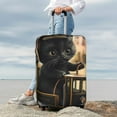 thumbnail image 7 of Pofeuu Adorable Kitten On Mini Train Print Luggage Suitcase Cover Protector Luggage Washable Covers Aesthetic for 18/24/28/32 inch Luggage（No luggage included）-X-Large, 7 of 7